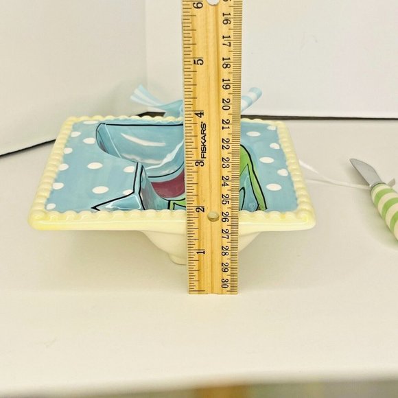 Mud Pie Vino Cheese Bowl Appetizer Dip Spread And knife Pastel With Polka Dots - Picture 9 of 9